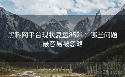 黑料网平台现状复盘8521：哪些问题最容易被忽略