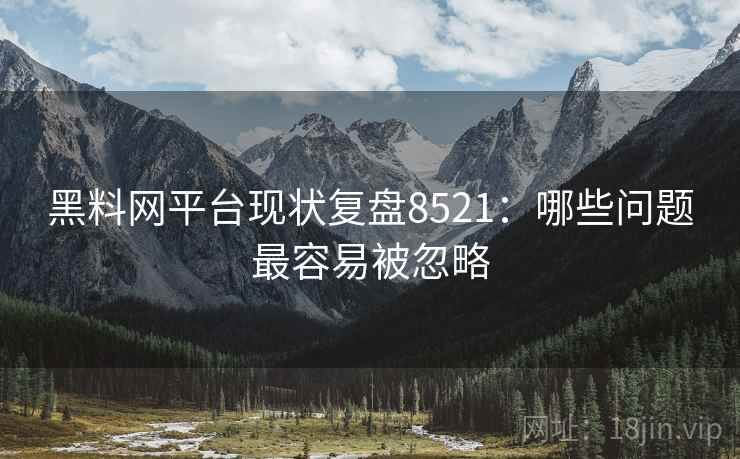 黑料网平台现状复盘8521：哪些问题最容易被忽略